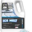 AquaDoc Ice Melt Safe for Concrete - 8lb - Snow Salt & Rock Salt for Snow Alternative - Calcium Chloride Ice Melt for Driveway & Sidewalk Effective at -25F - Made in USA