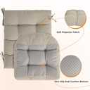Magpie Fabrics Outdoor Rocking Chair Cushion Set, Tufted Pad for Rocking Chairs with Ties, Seat 19" x 18"/Back 28" x 19", Taupe