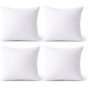 18 x 18 Inch Throw Pillow Inserts, Set of 4, Square Polyester-Filled Pillow Forms for Decorative Covers, White