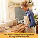 2 x 15.7" Sourdough Bread Knife, Bread Knife for Homemade Bread, Wooden Bread Bow Knifes, Premium Stainless Steel Serrated Bread Knifes, Bread Cutter for Bagels, Baguettes, Sourdough Knifees for Slicing (peach color)