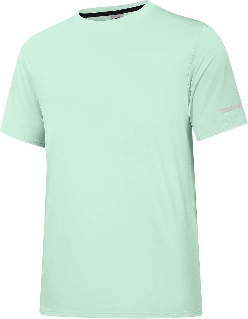 1 or 3 Pack Men's Rash Guard UPF 50+ Sun Protection Short Sleeve T-Shirts Lightweight Quick Dry SPF UV Swim Tees (L)