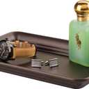 iDesign Metal Vanity Tray, Non-Slip Guest Towel Board for Cosmetics,Makeup,Jewelry,Keys,Bathroom,Kitchen,Office,Craft Room,Countertops,Closets Storage Organization, 6.5" x 10" x 1", Clear and Bronze