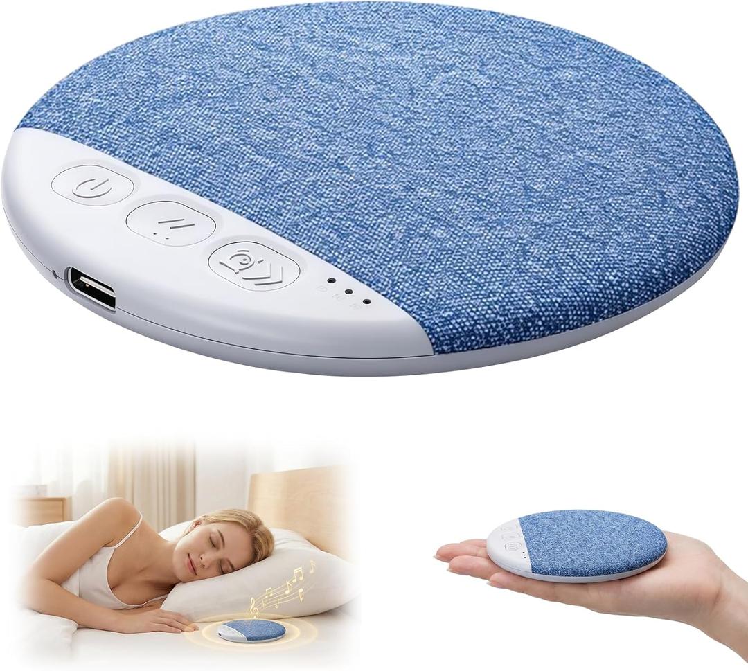 Bluetooth Pillow Speaker for Sleeping, Ultra-Thin Bluetooth Sleep Aid Speaker, Mini Portable Under Pillow Speaker with White Noise Timer Wireless Sleep Aid for Deep Sleep (Blue)