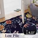 Lahome Floral Entryway Rug, 2X3 Washable Kitchen Rug Non-Slip, Ultra-Thin Soft Door Mat Indoor Entrance Stain Resistant Boho Small Throw Carpet for Bathroom Bedroom Flore (2x3ft,Purple)