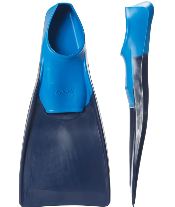 Sporti Long Blade Swim Fins with Flexible Foot Pocket for Improved Fit, Size Men 8-9, Women 9-10