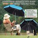 Blissun Beach Umbrella with Clamp, Adjustable Umbrellas for Chair, UPF50+ Sun Shade Umbrella for Beach Chair, Wheelchair, Camping Chair, Patio Chair, Golf Carts (Chair Not Included)