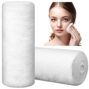 VitalCozy 2 Rolls Cotton Roll for Cosmetic Application Product Removal 2.2 lb High Absorbent Soft Pure Cotton Ball Multipurpose Use for Makeup Remover Salon Beauty Baby Care