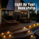 GIGALUMI Led Solar Deck Lights, 20 Pack Waterproof for Outdoor Stairs, Step, Fence, Railing, Yard and Patio (Warm White)