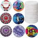 Lulonpon 12 Pieces Painting Rocks, 2.5 Inches White Round Rocks for Painting, Smooth Rocks Bulk, Flat Rocks, Crafting Painting Supplies