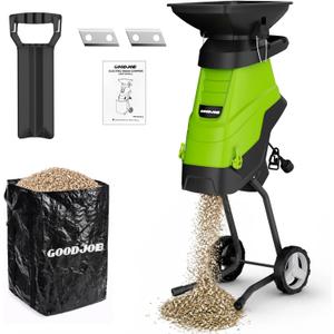 Electric Wood Chipper, 1.8 in Cutting Diameter Portable Yard Shredder