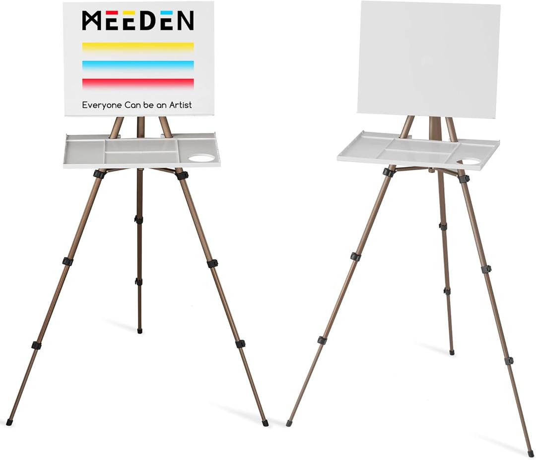 MEEDEN Plein Air Easel for Painting: Adjustable Travel Watercolor Easel Stand for Adults- Collapsible Portable Tripod for Artists