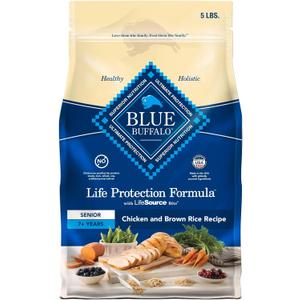 Blue Buffalo Life Protection Formula Senior Dry Dog Food, Supports Joint Health and Mobility, Made with Natural Ingredients, Chicken & Brown Rice Recipe, 5-lb. Bag (EXP 09/15/27)