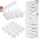 40Pcs Drawer Dividers, Adjustable Drawer Organizer for Socks, Underwear, Makeup, Can Help Tidy Kitchen, Bedroom, Dresser White