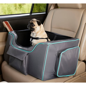 Pet Car Seat, Grey and Blue, Small to Medium Dogs