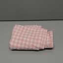 Peachy Blush White Plaid Gingham Ruffle Table Runner 90 inches Long 100% Washed Cotton Decorative Farmhouse Cabinet Cover (Blush, 90"x13")