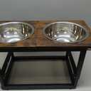 Zarler Elevated Dog Bowls for X-Large and Large Breed, 5 Adjustable Heights from 8.2'' - 17.3'', 2 Stainless Steel Bowls, 8.2'',11.8'',13.7'',15.7'',17.3'' Raised Dogs Food Bowl Stand