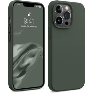AOTESIER Magnetic for iPhone 13 Pro Phone Case, [Compatible with MagSafe][Military Shockproof Protection] Silicone Case with Soft Microfiber Lining, Camera & Screen Protection 6.1 inch, Alpine Green