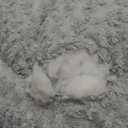 Small Dog Bed with Blanket Removable Cover Cave Washable Cat Pet Bed for Crate Toy Puppy Donut Round Pad Plush Cozy Anti-Slip Bottom Gray,