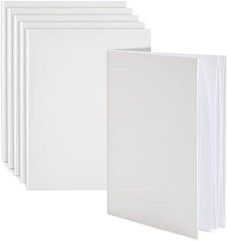Paper Junkie 15 Pack 8.5x11 inch White Blank Hardcover Books for Kids to Write Stories, Unlined Scrapbook and Journal - 18 Sheets Each