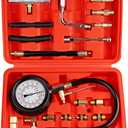 0-140PSI Fuel Pressure Tester Kit, Fuel Injector Injection Pump Pressure Gauge, Fuel Pump Pressure Tester Diagnostic Tool for Gasoline Cars, Trucks, Motorcycles and RVs
