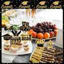 48 Pack Graduation Cupcake Toppers Class of 2026 Graduation Party Decorations,legant Dessert Toppers with 8 Unique Designs, Premium Paper Cake Decor for Grads (Black Glod)