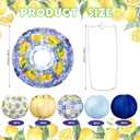 Retisee 12 Pcs 10'' Capri Lemon Paper Lantern Party Decoration for Bridal Shower Wedding Graduation Amalfi Coast Yellow Blue Tiles Mediterranean Party Paper Lantern Hanging Decor for Lemon Birthday