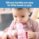 2 x Dr. Brown's Milestones Narrow Sippy Straw Bottle, Spill-Proof with 100% Silicone Handles and Weighted Straw, 8 oz/250 mL, Pink, 6m+