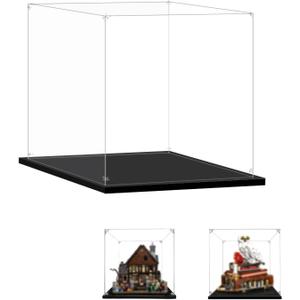 Display Case for Lego 76466 Sorcerers Stone, 21341 Hocus Pocus: Sanderson Sisters' Cottage or 10348 Japanese Red Maple Bonsai Tree, 13.8x12.6x11.8inches (35x32x30cm)