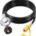 GasSaf 12ft Propane Regulator with Hose, Propane Hose for Indoor/Outdoor Heater -3/8 Quick Connect Disconnect