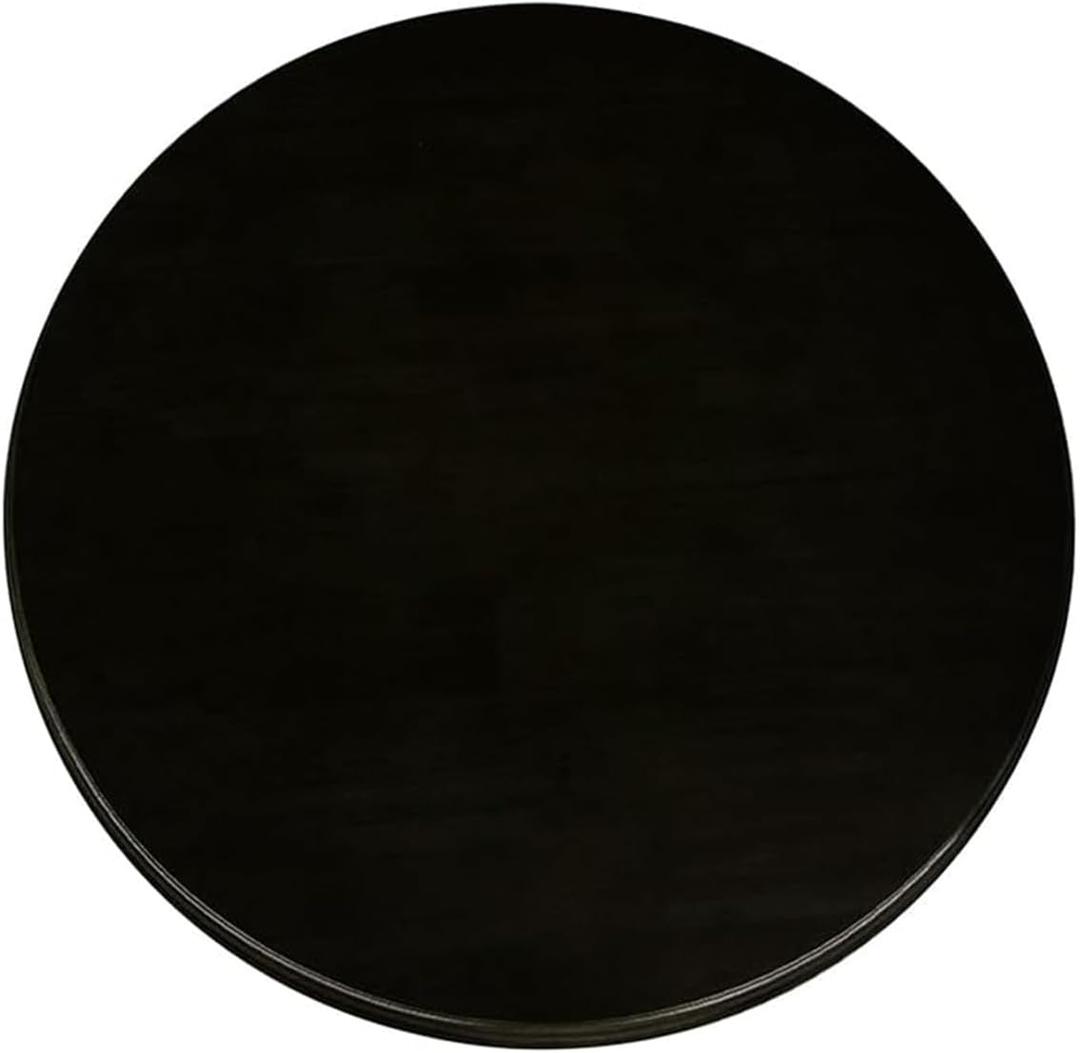 Large Lazy Susan Turntable Wooden Round Tray Rotating for Dining Table Top | Centerpiece Silent Smooth SpinBy Hand Kitchen Turntable Organizer, Easy to Clean (Black, 35.4 in)