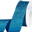 Turquoise Glitter Ribbon, 1-1/2 Inch x 25 Yards Turquoise Cut Edge Christmas Ribbon for Crafts, Gift Wrapping Ribbons, Christmas Tree Decoration, Ornaments Decoration, Home Decor
