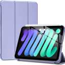 ProCase Smart Case for iPad Mini 7 A17 Pro 2024/iPad Mini 6 2021 8.3 Inch iPad Mini 7th/6th Gen Case, Hard Back Cover for iPad Mini 8.3 7th Gen A2995/A2996/A2993/6th Gen A2567 A2568 A2569 -Lightpurple