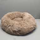 Bedsure Calming Cat Beds for Indoor Cats - Small Cat Bed Washable 20 inches, Anti-Slip Round Fluffy Plush Faux Fur Pet Bed, Fits up to 15 lbs Pets, Camel