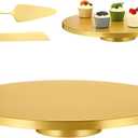18 Inch Metal Cake Stand with Cake Knife and Spatula, Round Dessert Table Display Stand Metal Dessert Tray Serving Platter for Party, Wedding, Birthday, Baby Shower, Anniversary(Gold)