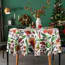 EHouseHome Outdoor and Indoor Spill Proof Waterproof Tablecloth,Vintage Floral Design Patio Fabric Table Cover,Home Dinner Dcor Wrinkle Free Table Cloths(60" Round no Zipper and Hole)