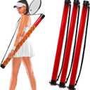 Jerify 3 Pcs Tennis Ball Tube Pickup Picker Holds 18 Balls with Shoulder Strap for Tennis Balls Pickup Collector, Carrier, Dispenser (Red)