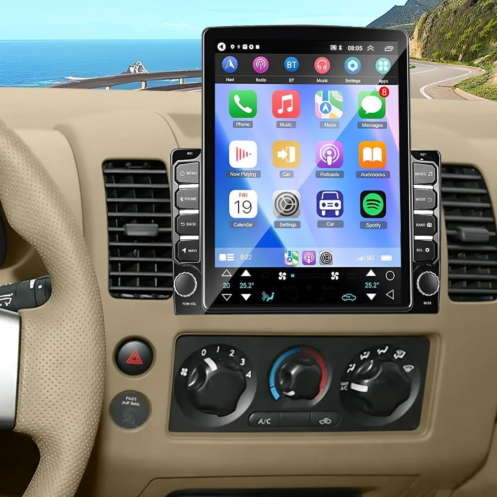 ikasus Android 13 Double Din Car Stereo Radio for Nissan Frontier 2005-2008 9.7 inch Touch Screen Car Stereo w/Carplay Android Auto Support GPS Bluetooth WiFi FM RDS DSP Backup Camera,2+32G