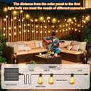 100FT Solar String Lights Outdoor Waterproof with Remote & Timer, LED Shatterproof ST38 Bulbs, USB & Solar Powered Patio Lights for Backyard, Porch, Garden, Wedding, Christmas Decor