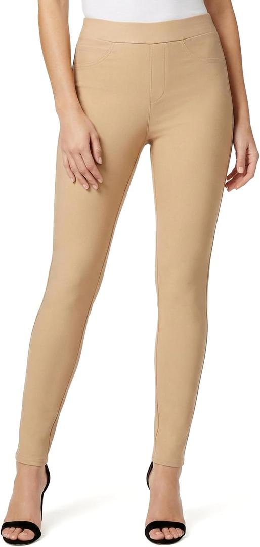 Conceited Stretch Slacks for Women - Wear to Work - Tummy Control - Slim Leg - Pockets - Ponte - (Available in Plus Size) (Beige)