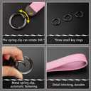 Turcee Leather Car Keychain,Creative Personality Leather Key Fob Replacement,Car Accessories Universal Key Fob Keychain for Men and Women (Pink)
