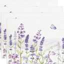 Purple Lavender Placemats Set of 4 Spring Elegant Flower Butterfly Nature Table Place Mat Non-Slip Heat Resistant Cotton Linen Place Mats for Home Kitchen Dining Table, 12"x18"