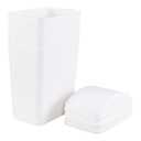 3-Pack 4.5 Gallon Plastic Trash Can with Swing Top Lid, Slim Garbage Can with Swing Lid, White