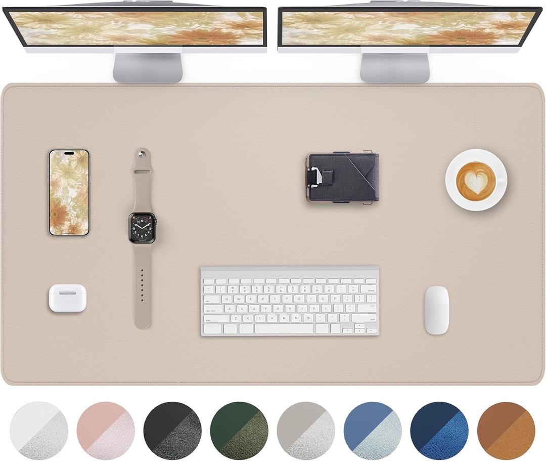 Extra Large Desk Mat - 55"x 24" Non-Slip Desk Pad for Office and Home - Ideal for Large Mouse Pad and Desk Mats on Top of Desks(Beige) (55"x24", Beige)