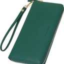 Womens Wallet RFID Large Capacity Zip Around Wallet PU Leather Credit Card Holder Clutch Wristlet Wallet Travel Purse