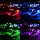 Jushope Interior Car LED Strip Lights with Wireless APP and Remote Control, RGB 5 in 1 Ambient Lighting Kits with 236 inches Fiber Optic, 16 Million Colors Car Neon Lights, Sync to Music