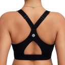 RUNNING GIRL Sports Bras for Women High Support, Adjustable Straps High Impact Sports Bras with Sewn in Pads Workout Bra (Large, Black)