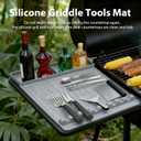 Jalopink Heat-Resistant Silicone Grill Mat Compatible with Blackstone, 15.75"x11.5" Non-Stick BBQ Grill Pad, Reusable Outdoor Spatula Mat for Griddle, Kitchen, Patio Accessories(Grey)