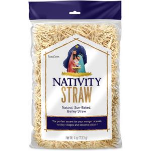 FloraCraft Decorative Nativity Straw 4 Ounce Natural