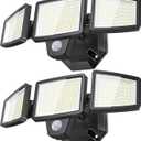 LED Security Lights Motion Sensor Outdoor Lights, 6500K Daylight, IP65 Waterproof, Dusk to Dawn, 3-Head Motion Detected Flood Light for Garage, Yard, Porch, 2Pack