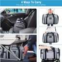 Siivton Pet Carrier Airline Approved, 4 Sides Expandable Cat Carrier Bag with Removable Fleece Pad, Large Soft Sided Pet Travel Carrier, Dog Carrier for Cats, Puppy and Small Dogs
